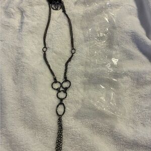 Elegant Silver-tone Necklace & Pierced Earrings Set